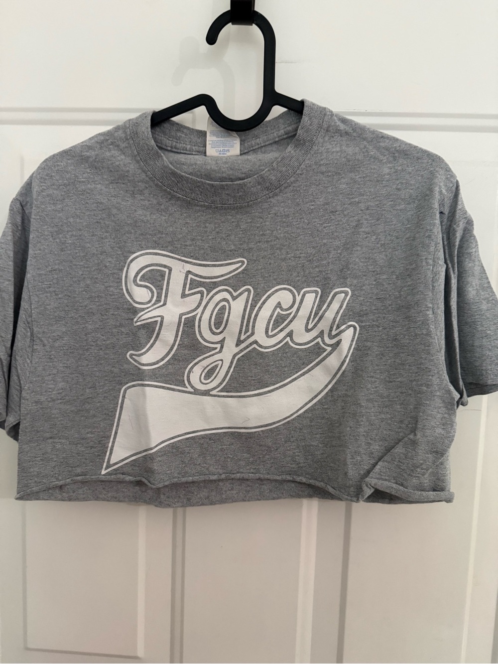 Gray Cropped Graphic Tee - Women's Top